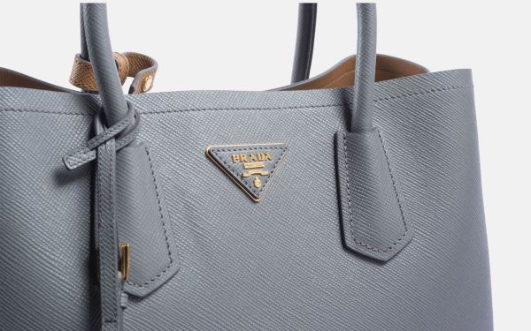 Prada Saffiano Bicolour Cuir Bag Grey Prendo